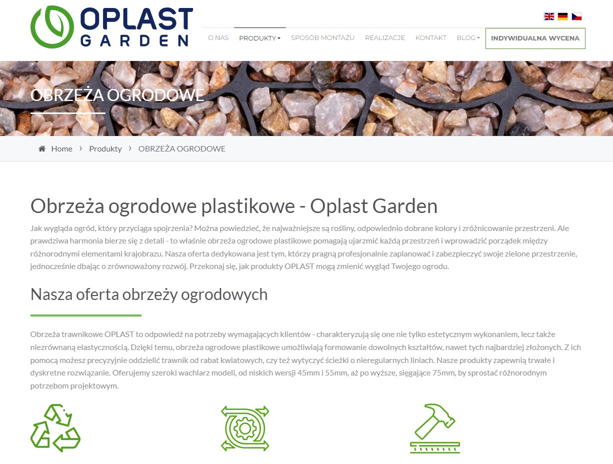 Obrzeża ogrodowe plastikowe w przydomowych ogrodach i na działkach rekreacyjnych