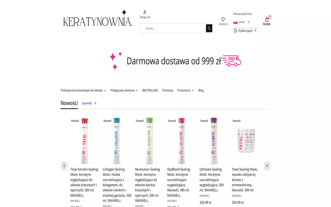 Zrzut ekranu strony